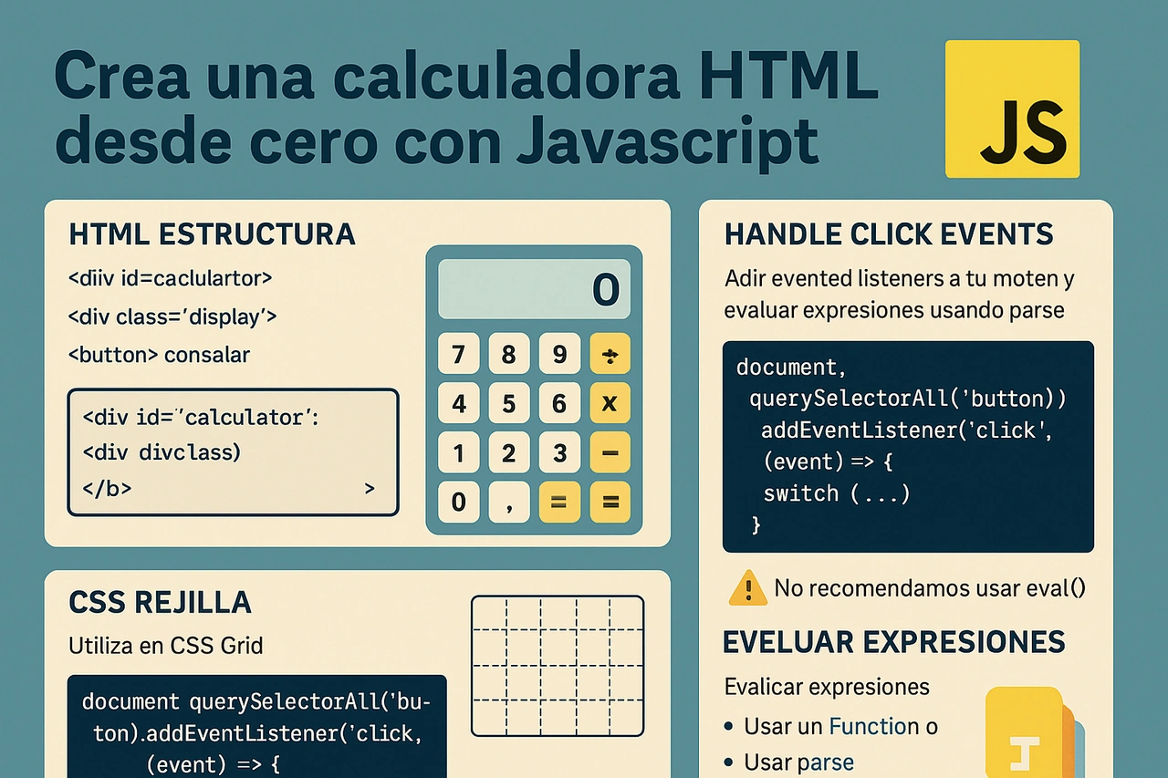Crea una calculadora HTML desde cero con JavaScript: Tutorial completo