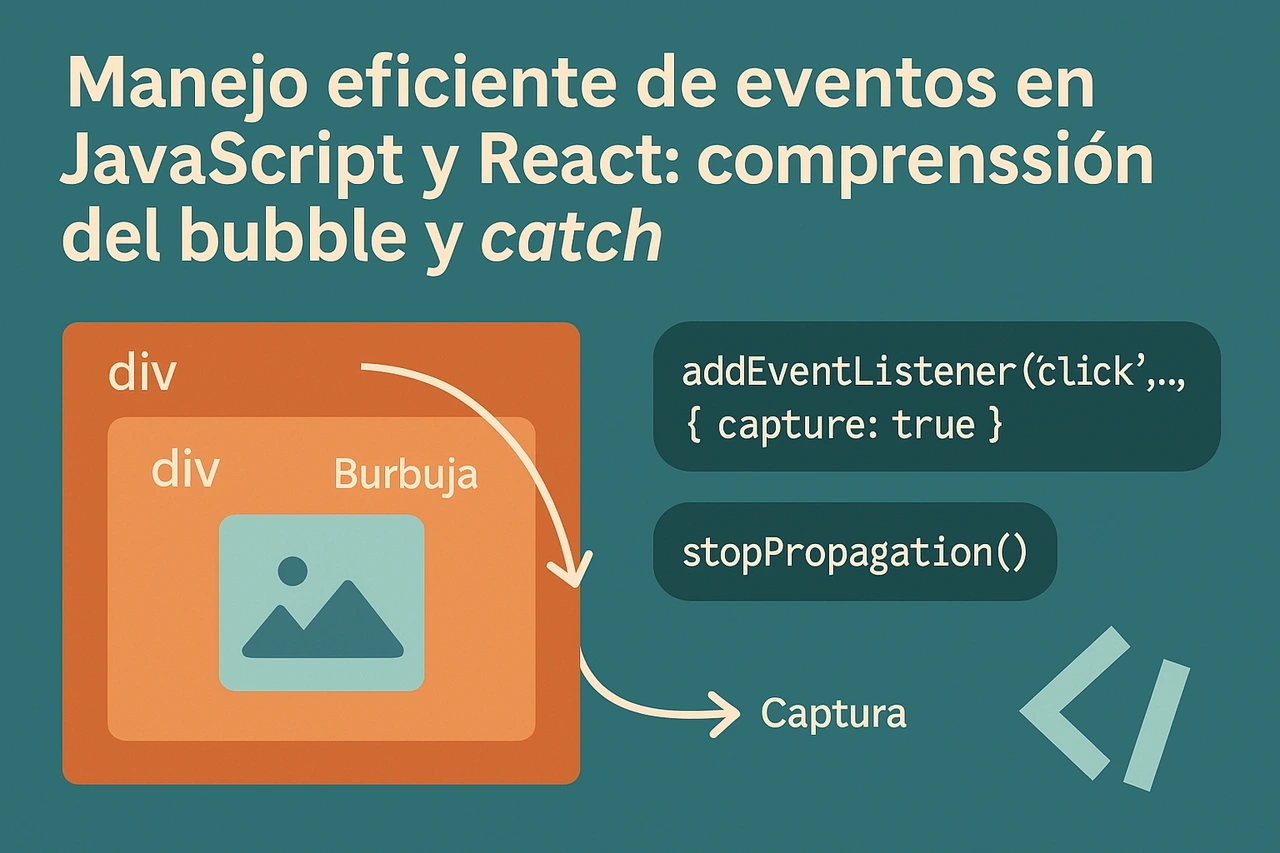 Manejo eficiente de eventos en JavaScript y React: comprensión del bubble y catch