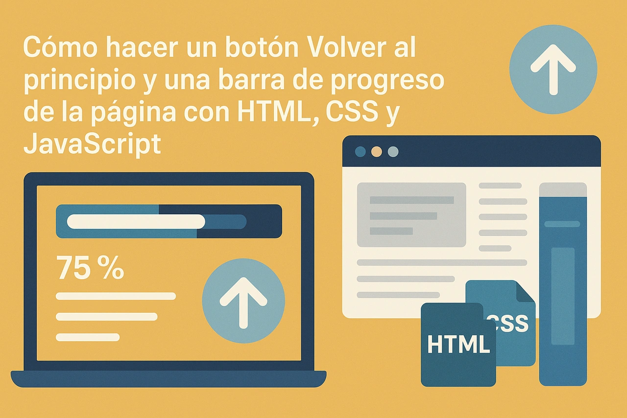 Cómo hacer un botón Volver al principio y una barra de progreso de la página con HTML, CSS y JavaScript