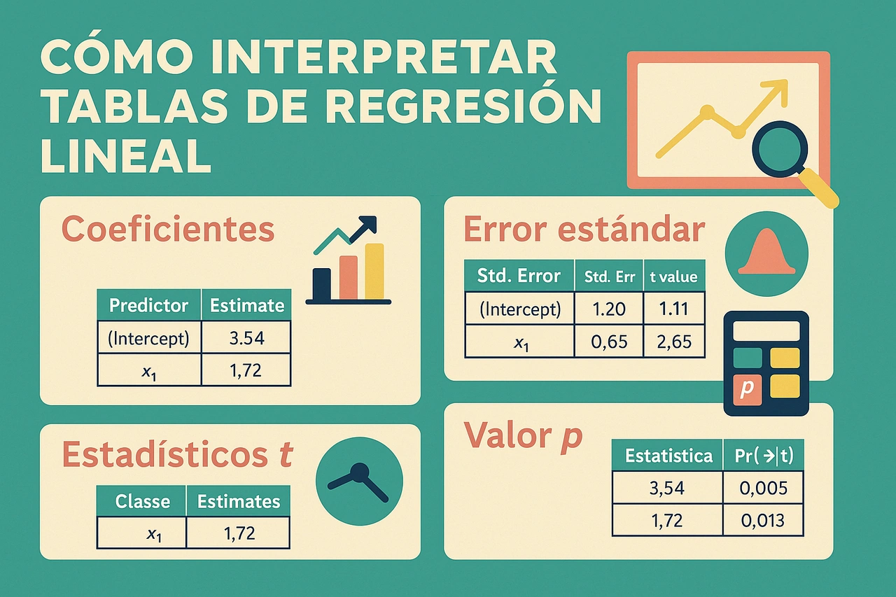 Cómo interpretar tablas de regresión lineal