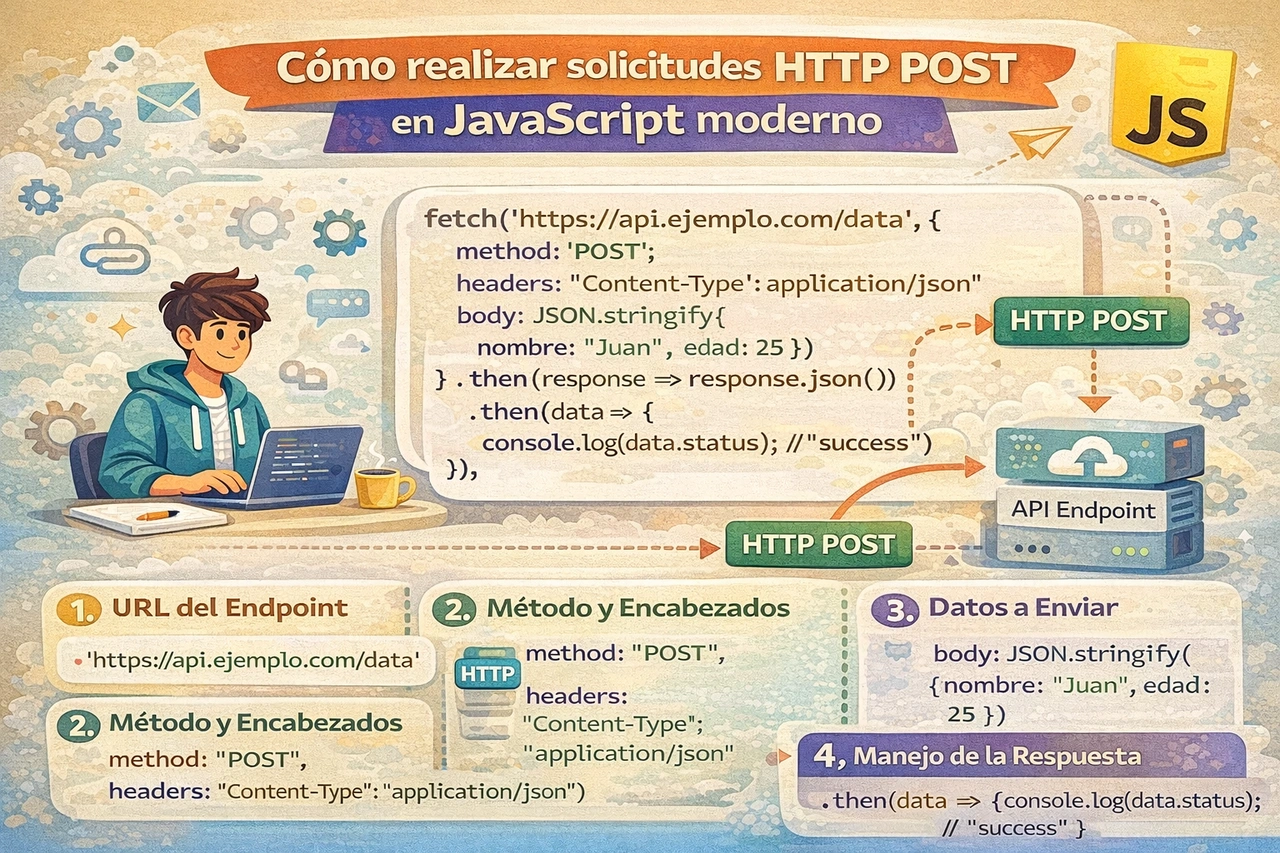 Cómo realizar solicitudes HTTP POST en JavaScript moderno