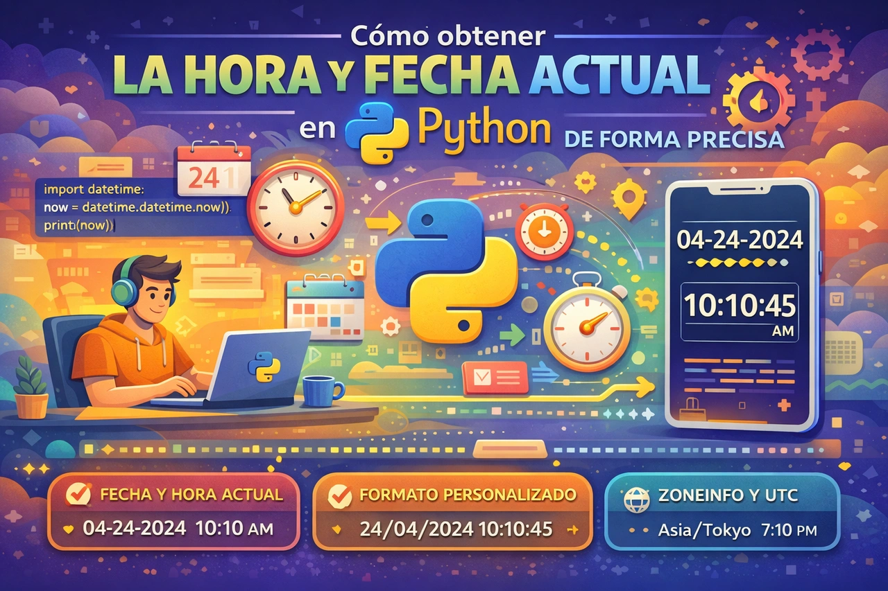 Cómo obtener la hora y fecha actual en Python de forma precisa