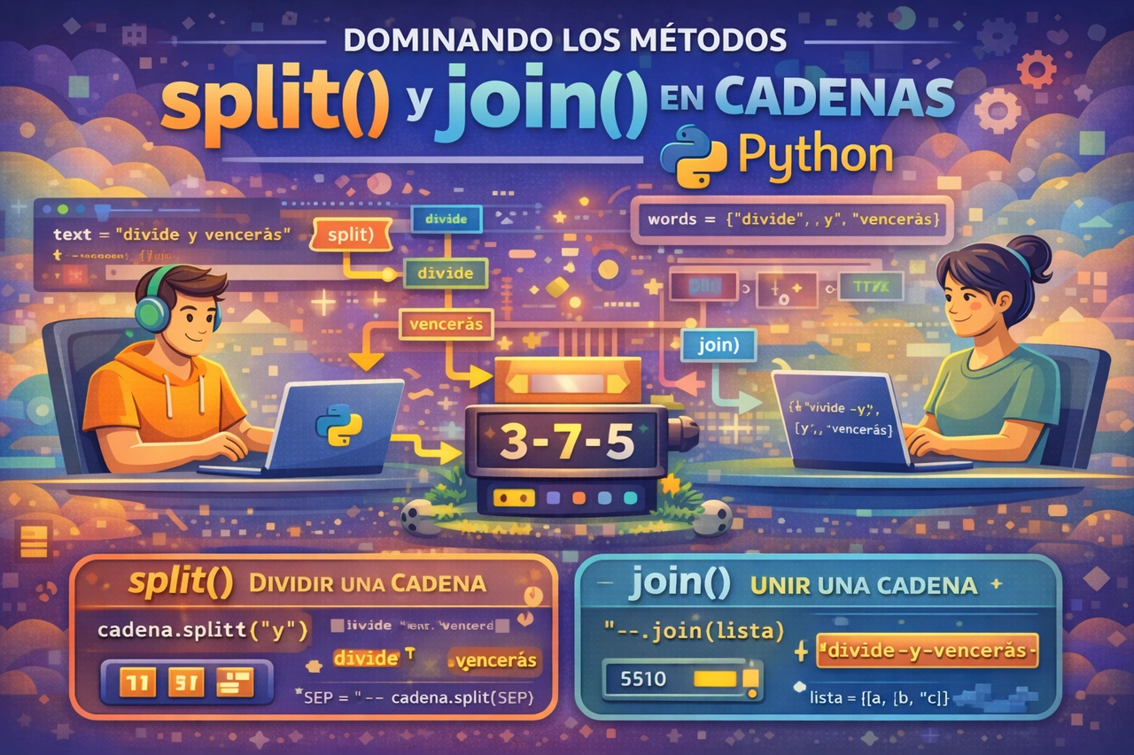 Dominando los métodos split() y join() en cadenas de Python