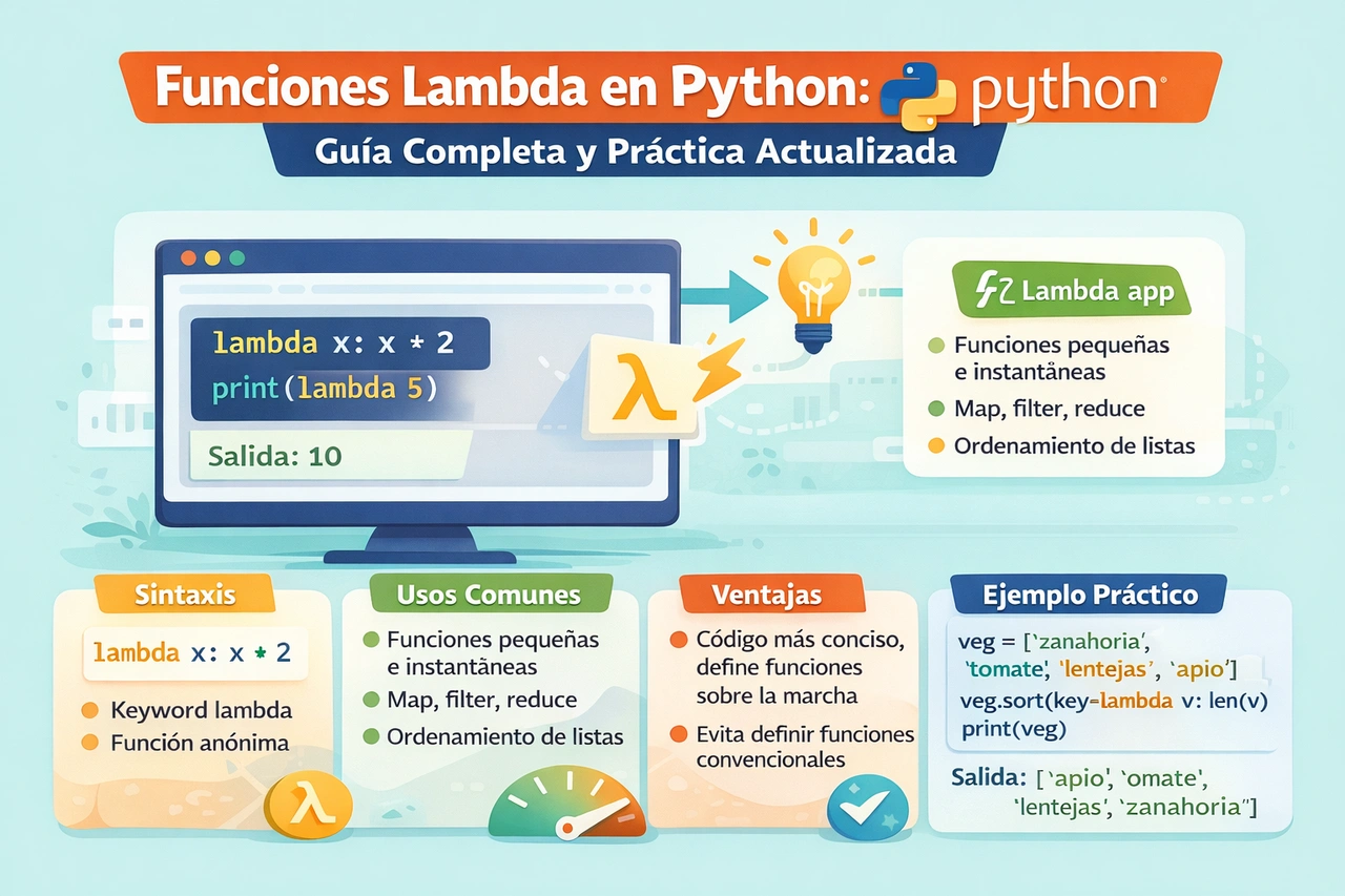 Funciones Lambda en Python: Guía Completa y Práctica Actualizada