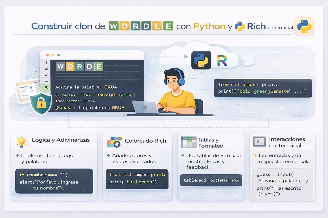 Construir clon de Wordle con Python y Rich en terminal
