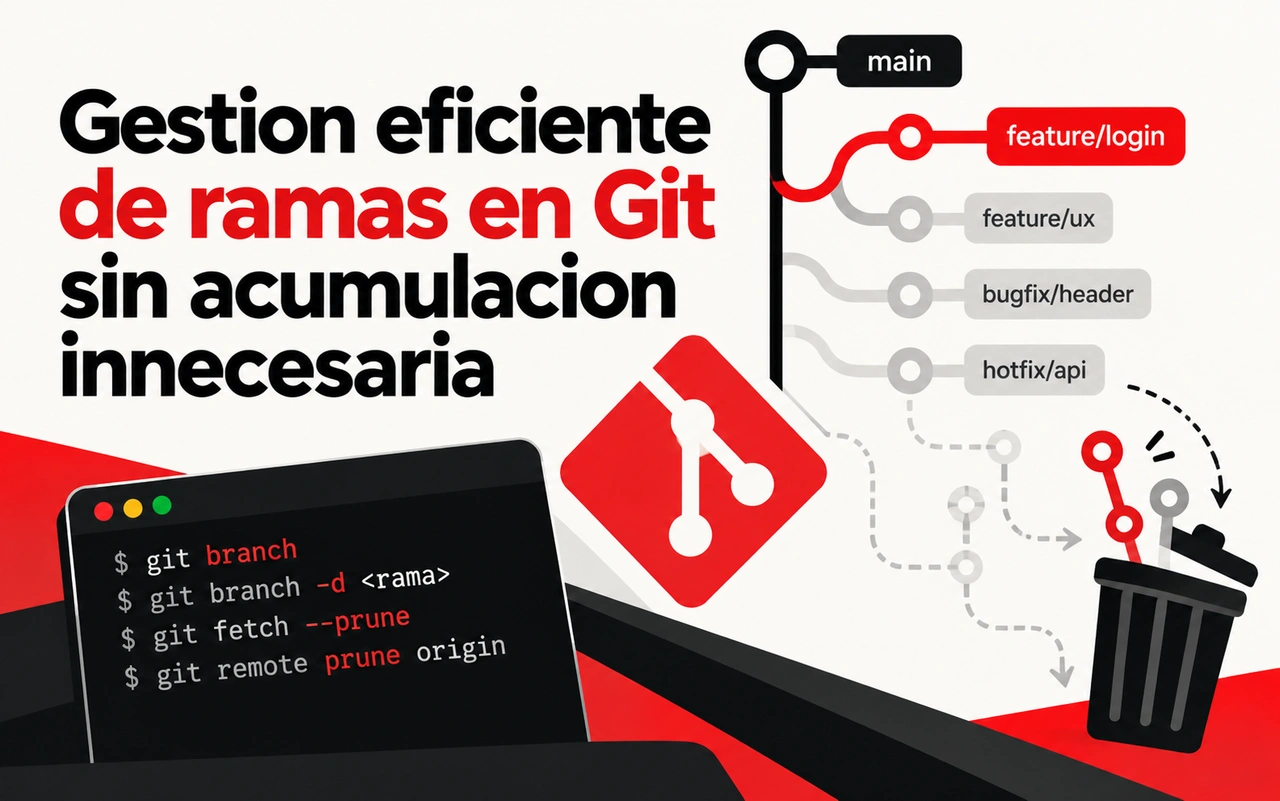 Gestion eficiente de ramas en Git sin acumulacion innecesaria