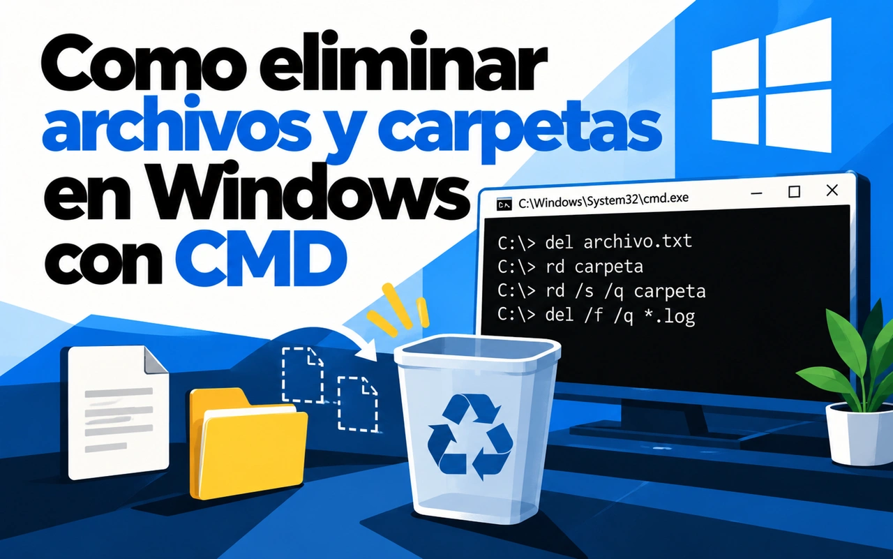 Como eliminar archivos y carpetas en Windows con CMD