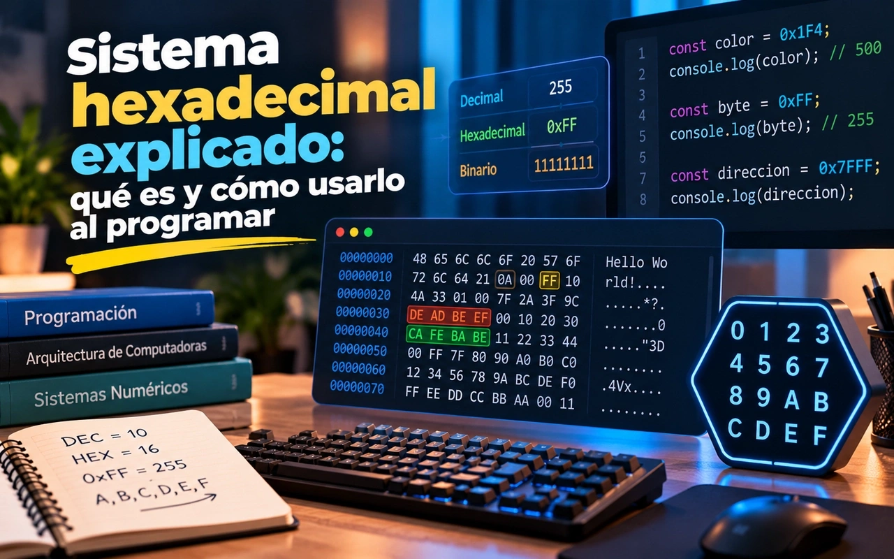 Sistema hexadecimal explicado: qué es y cómo usarlo al programar