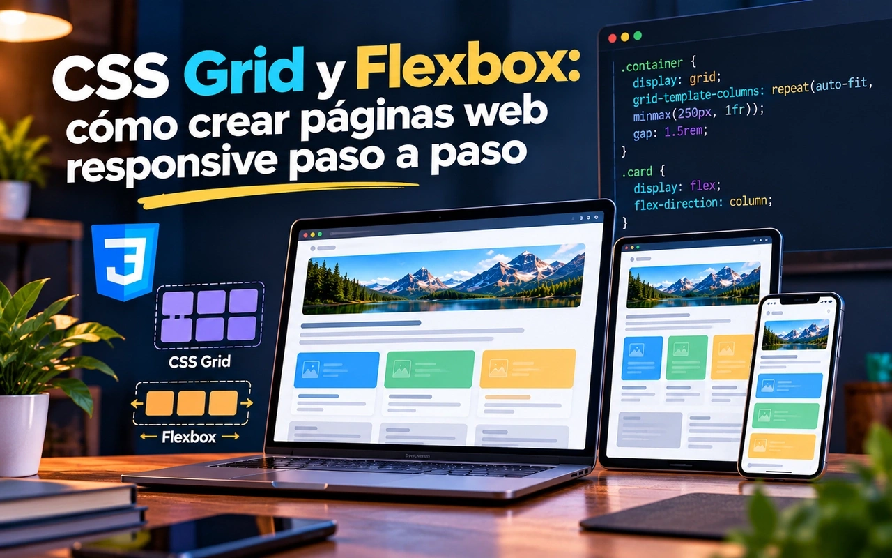 CSS Grid y Flexbox: cómo crear páginas web responsive paso a paso