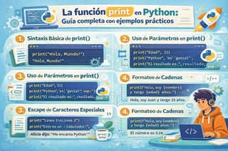 La función print en Python: Guía completa con ejemplos prácticos