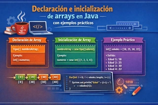 Declaración e inicialización de arrays en Java con ejemplos prácticos