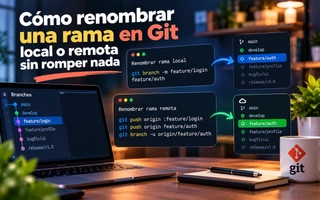 Cómo renombrar una rama local o remota en Git sin romper nada