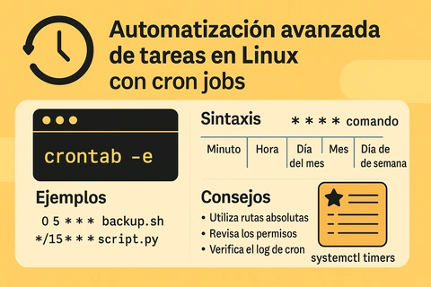 Automatización avanzada de tareas en Linux con cron jobs