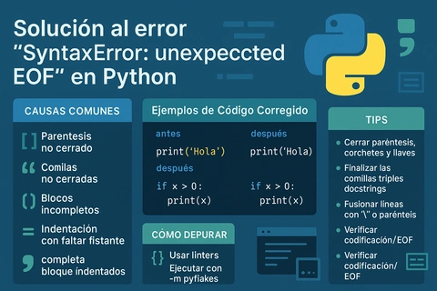 Solución al error de SyntaxError: unexpected EOF en Python