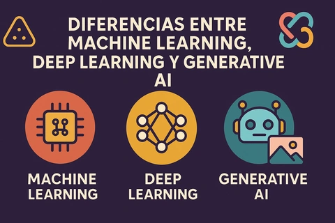 Diferencias entre Machine Learning Deep Learning y Generative AI