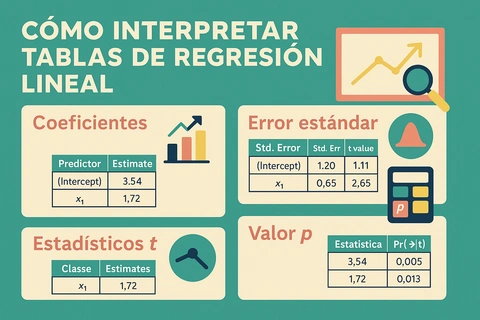 Cómo interpretar tablas de regresión lineal