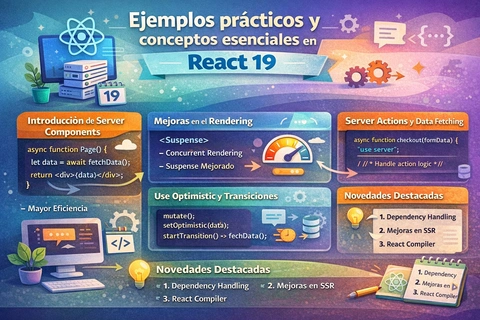 Ejemplos prácticos y conceptos esenciales en React 19