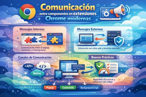 Comunicación entre componentes en extensiones Chrome modernas