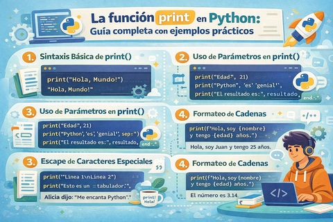 La función print en Python: Guía completa con ejemplos prácticos