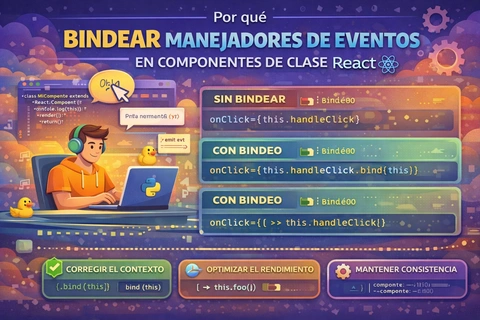 Por qué bindear manejadores de eventos en componentes de clase React