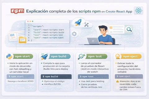Explicación completa de los scripts npm en Create React App