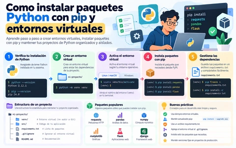 Como instalar paquetes Python con pip y entornos virtuales
