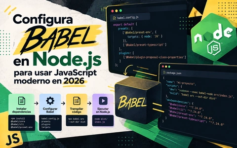 Configura Babel en Node.js para usar JavaScript moderno en 2026
