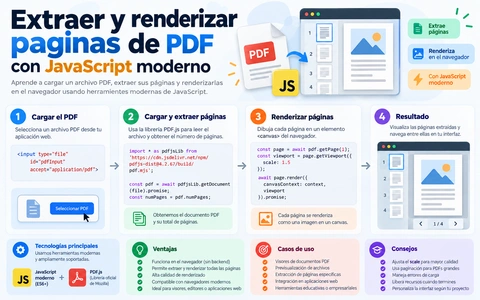 Extraer y renderizar paginas de PDF con JavaScript moderno