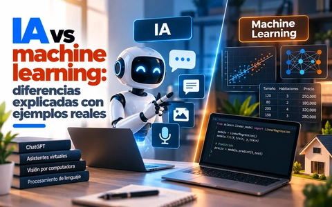 IA vs machine learning: diferencias explicadas con ejemplos reales