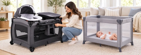 Portable Playard Comparison: Pamo Babe vs Graco Pack 'n Play