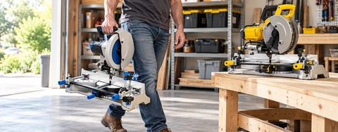 Portability and Storage: DEWALT vs Evolution Miter Saws