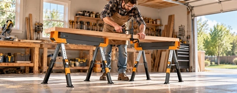 Comparison of Heavy Duty Folding Sawhorses for Woodworking Projects