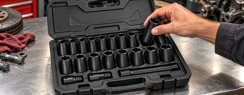 Complete 19 Piece SAE Deep Impact Socket Set with Accessories