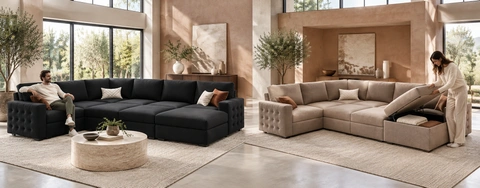 Comparing Modular Sectional Sofas with Storage in Different Colors