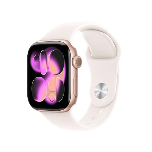 Click to view Apple Watch Series 11 GPS 42mm Smartwatch with Rose Gold Aluminum Case and Light Blush Sport Band