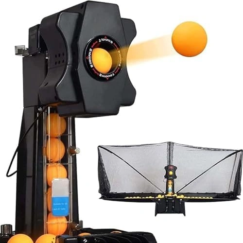 Click to view Hiedmeil Table Tennis Robot Training Machine with Capture Net and Ball Feeder