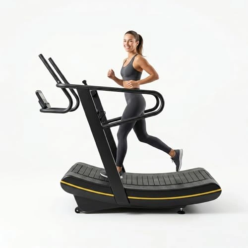 Click to view Curved Manual Treadmill with 8-Level Resistance and LCD Display