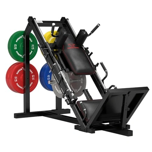 Click to view Waxman Leg Press Hack Squat Machine Combo 2-in-1 Leg Exercise Machine with Weight Storage