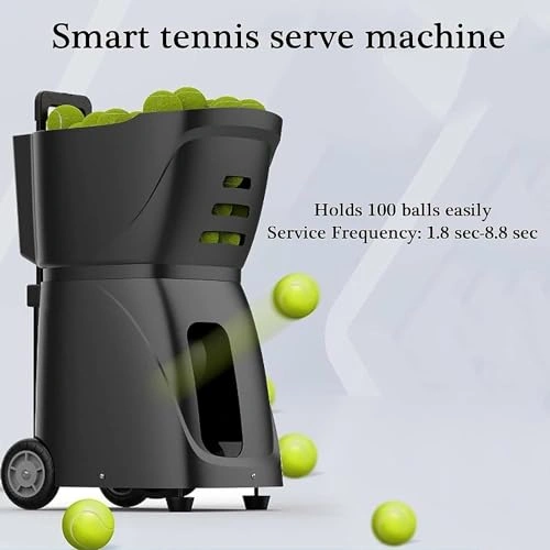 Click to view Portable Tennis Ball Machine with Mobile App Control and 100 Ball Capacity