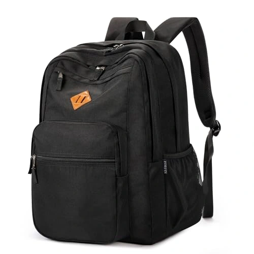 Click to view ZORFIN 26L Black Backpack for College and Travel Water Resistant Bookbag