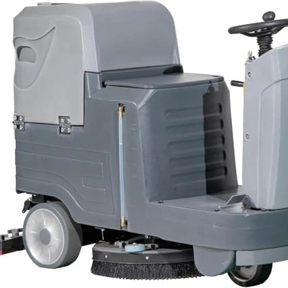 Click to view HiBuyer Commercial Ride-On Floor Scrubber with 21-Inch Brush and 38-Inch Squeegee