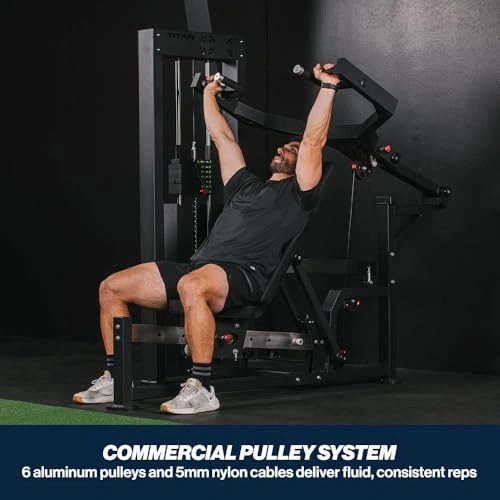 Click to view Titan Fitness Selectorized Incline Chest and Shoulder Press Machine