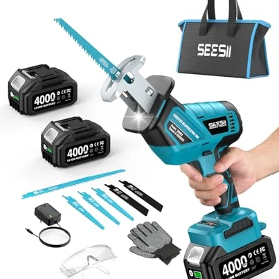 Click to view Seesii Reciprocating Saw Cordless with 6 Blades and 2 Batteries