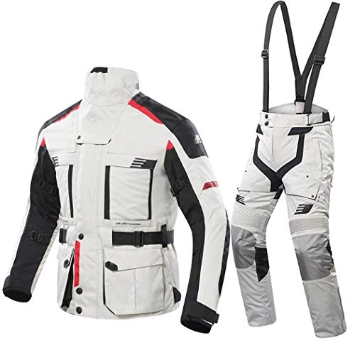 Click to view Men Motorcycle Set Waterproof Motorcycle Jacket Off-Road Racing Gray