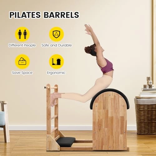 Click to view Dawot Pilates Ladder Barrel for Home Gym Body Balance and Core Strengthening