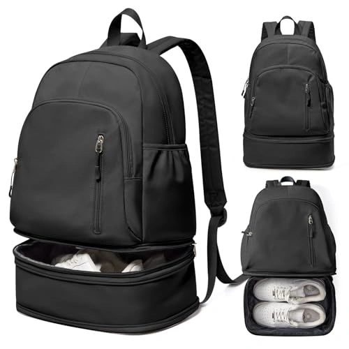 Click to view Venatin Gym Backpack for Women and Men Lightweight Sports Bag with Shoe Compartment