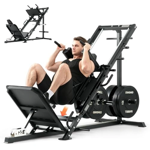 Click to view Mikolo Leg Press Hack Squat Machine Combo for Full Range Leg Training
