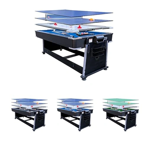 Click to view RACK Triad 7-Foot 3-in-1 Multi-Game Swivel Billiard Table for Home Use