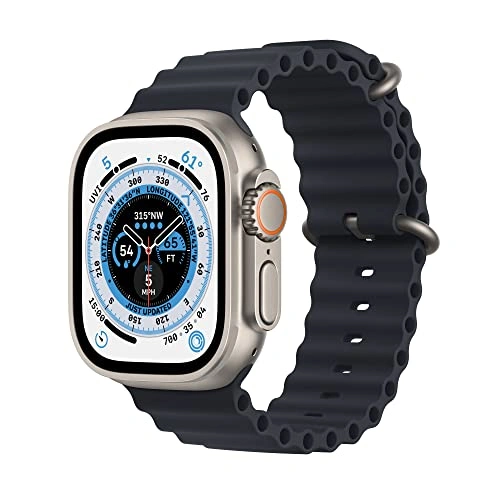 Click to view Apple Watch Ultra GPS + Cellular 49mm Titanium Case with Midnight Ocean Band