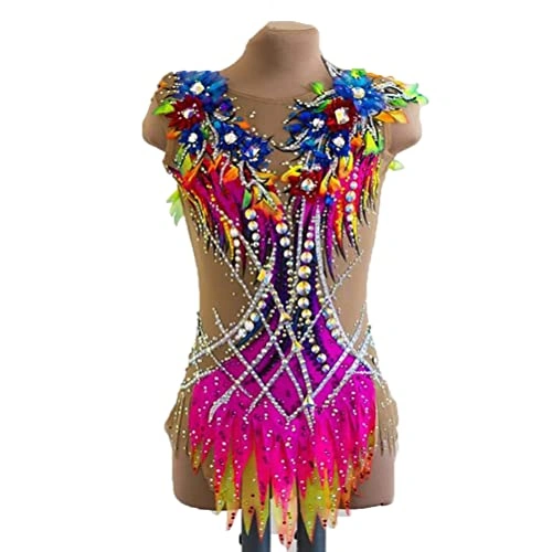 Click to view ZYDANC Rhythmic Gymnastics Leotards Ballet Dance One Piece Dress for Ages 7-10